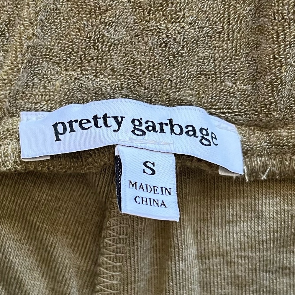 PRETTY GARBAGE Olive Two-Way Zip Velour Track Suit Size Small Dolls Kill - Picture 7 of 13